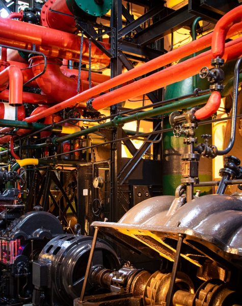 Gray and Red Industrial Machine